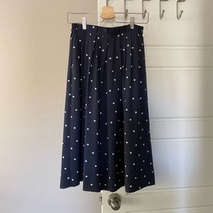 J.Crew polka dot midi skirt in navy